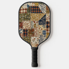 Palas De Pickleball Textile mosaic in vintage style.