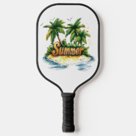 Palas De Pickleball Texto de verano - Isla de verano tropical