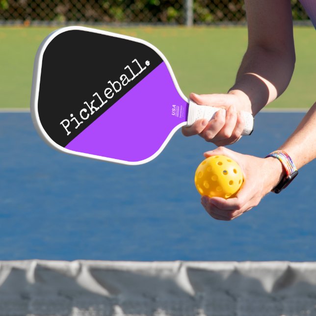 Palas De Pickleball Texto divertido moderno negro vivo brillante púrpu (in situ)