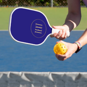 Palas De Pickleball Texto moderno refinado fondo azul de la marina pro
