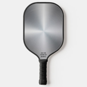 Palas De Pickleball Texto personalizado de diseño Metalizado cepillado