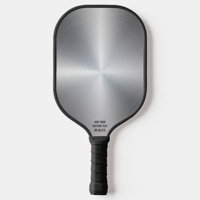 Palas De Pickleball Texto personalizado de diseño Metalizado cepillado (Reverso )