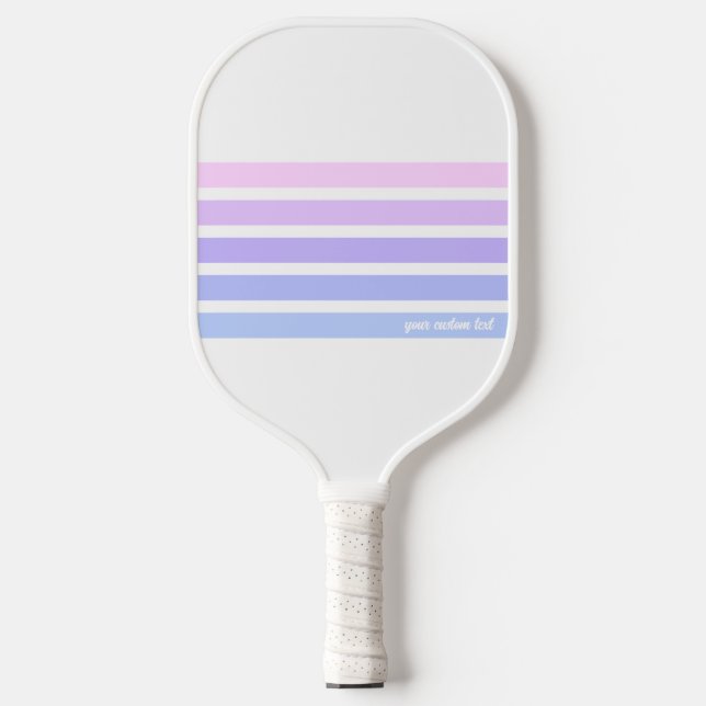 Palas De Pickleball Texto personalizado de las franjas azul púrpura pá (Anverso)