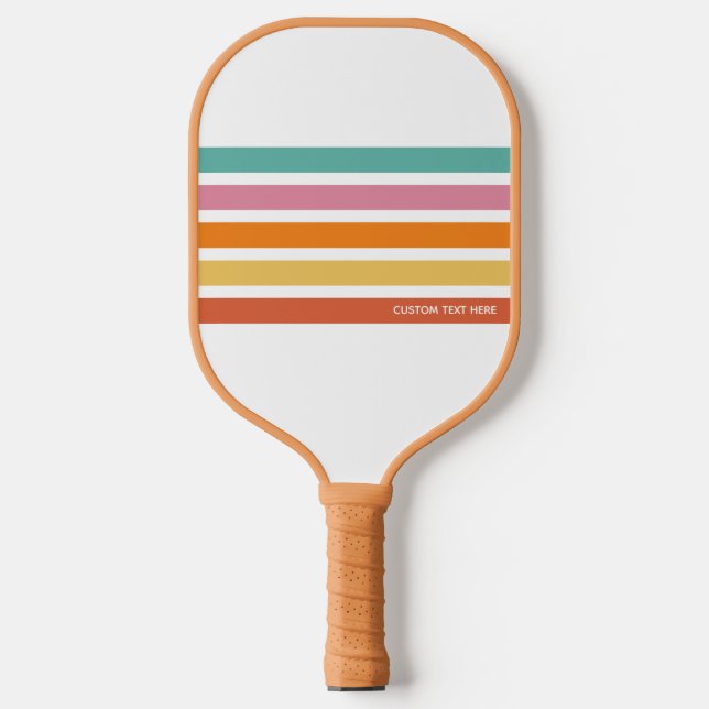 Palas De Pickleball Texto personalizado de las franjas de arco iris re (Anverso)