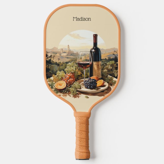 Palas De Pickleball Texto personalizado de Wine Lover (Anverso)