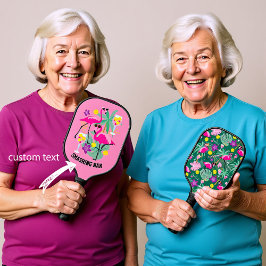 Palas De Pickleball 🦩 🦩 texto Personalizado Flamingo Dinking, de dos