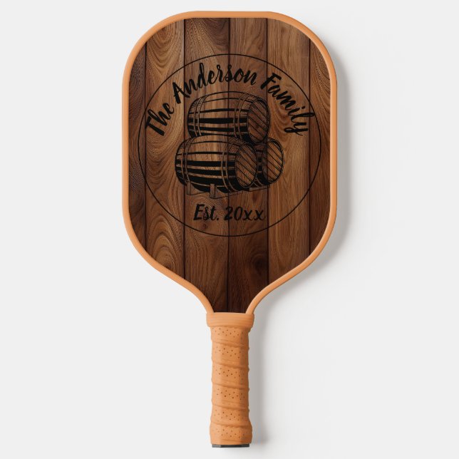 Palas De Pickleball Textura de madera rústica personalizado (Anverso)
