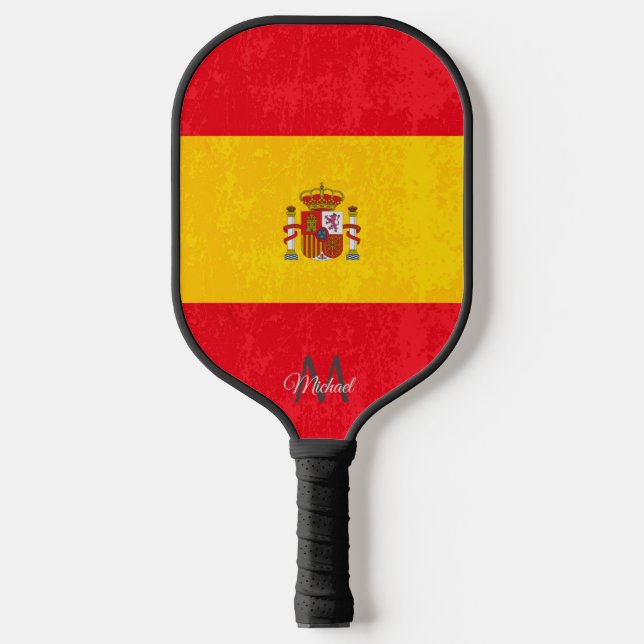 Palas De Pickleball Textura gruesa Nombre del monograma de la bandera  (Anverso)