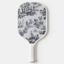 Palas De Pickleball Tile de jouy negro y blanco elegante
