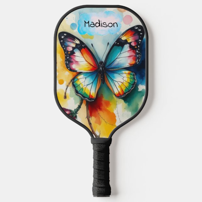 Palas De Pickleball Tinta de mariposa personalizable  (Anverso)