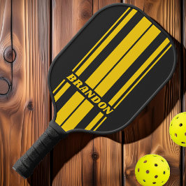 Palas De Pickleball Tira de Franjas Dual Retro Amarillo con Nombre