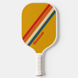 Palas De Pickleball Tira de Mostaza Retro con Nombre