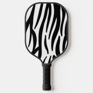 Palas De Pickleball Tiras de cebra Nombre monogramado rayado