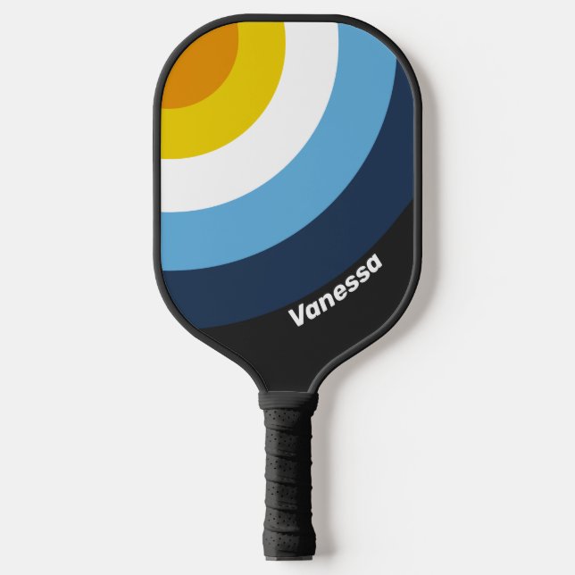 Palas De Pickleball Tiras de círculo de caída nocturna de carbón con n (Anverso)