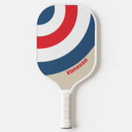 Palas De Pickleball Tiras de círculo de escuadrón vintage con nombre