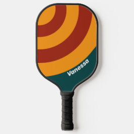 Palas De Pickleball Tiras de círculo Verde azulado retro oscuro con no