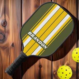 Palas De Pickleball Tiras de tabla nostálgica de miel verde con nombre