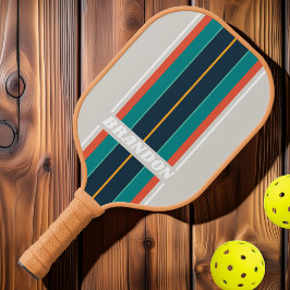 Palas De Pickleball Tiras de tablero de arcoiris oceánico retro con no