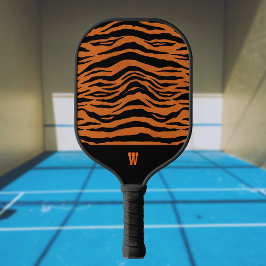 Palas De Pickleball Tiras De Tigre Negro Y Monograma Iniciales De nara