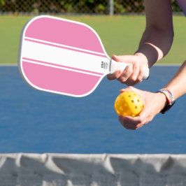 Palas De Pickleball Tiras verticales deportivas rosadas delgadas blanc