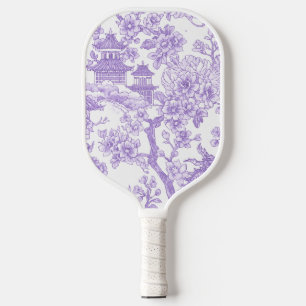 Palas De Pickleball Toile de chinoiserie púrpura Dragón Flor de Cerezo