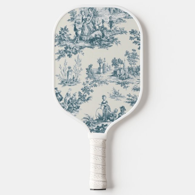 Palas De Pickleball Toile de jouy sage verde elegante (Anverso)