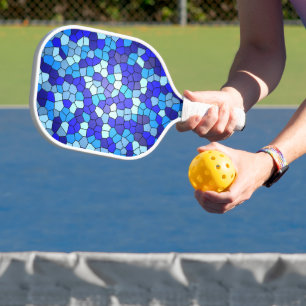 Palas De Pickleball Tonos de vidrio manchado azul por Shirley Taylor