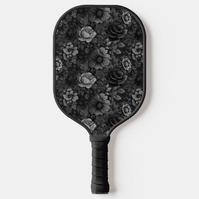 Palas De Pickleball Tonos mudos de flor gris (Anverso)