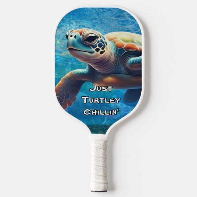 Palas De Pickleball Tortuga marina divertida de Turtley Chillin (Anverso)