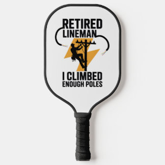 Palas De Pickleball Trabajador de línea eléctrica gráfico de oro negro