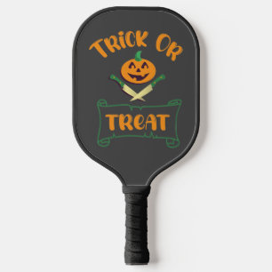 Palas De Pickleball Trampa o trate la cara de calabaza de Halloween