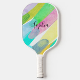 Palas De Pickleball Trazos diagonales de color, nombre, arte abstracto