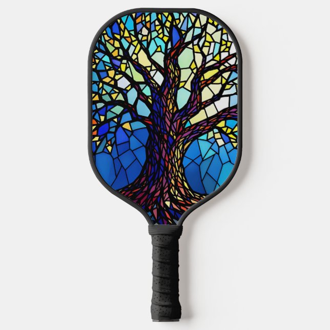 Palas De Pickleball Tree of Life Shattered Glass Mosaic (Anverso)