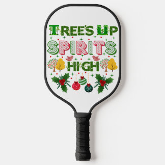 Palas De Pickleball Trees up spirits high christmas holiday graphic