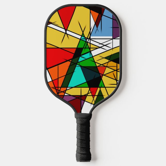 Palas De Pickleball Triángulo moderno geométrico colorido (Anverso)