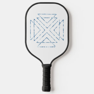 Palas De Pickleball Triángulos tribales azules geométricos modernos