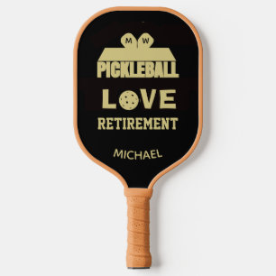 Palas De Pickleball Tribunal de nombres de monograma de retiro de amor