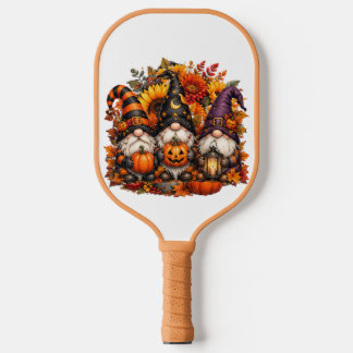 Palas De Pickleball Trío de Gnomos de Halloween Adorables con Calabaza