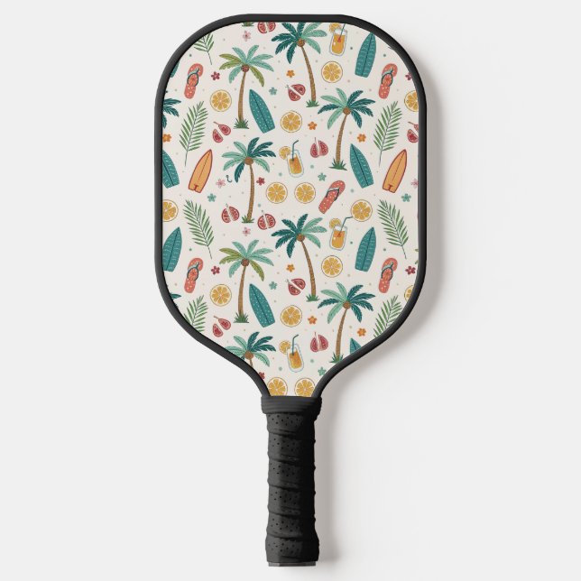 Palas De Pickleball Tropical Summer Beach Pattern (1) (Anverso)