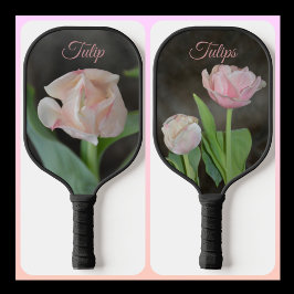 Palas De Pickleball Tulipanes rosados Pastel Elegante Floral Botánica