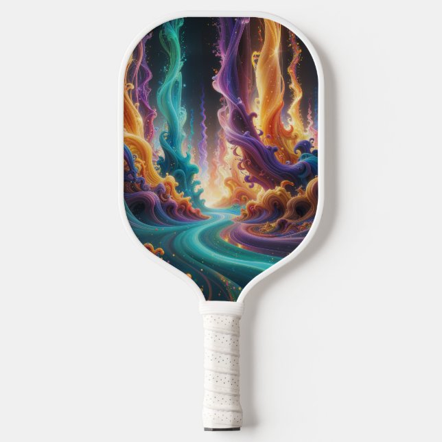 Palas De Pickleball Turquesa Magenta Ámbar Resplandor, Gradiente Etére (Anverso)