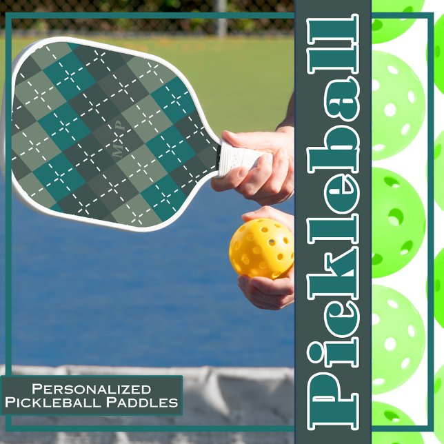 Palas De Pickleball Turquesa oscuro y arglo gris con tetchin blanco (Subido por el creador)