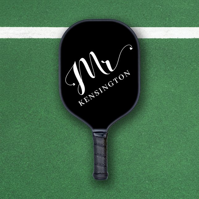 Palas De Pickleball Typografía personalizada del Sr. Newlyw (Personalized Mr Newlywed Typography Pickleball Paddle)