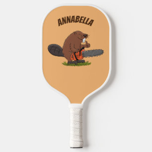 Palas De Pickleball Un castor gracioso con humor de personalizado de l