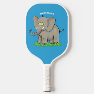 Palas De Pickleball Un extraño elefante gracioso con un pájaro en el p