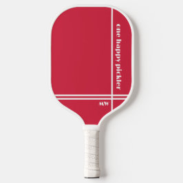 Palas De Pickleball Un feliz Pickler rojo blanco Iniciales divertidos