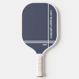 Palas De Pickleball Una Feliz Pickler Lujo Gray White Inicials Funny