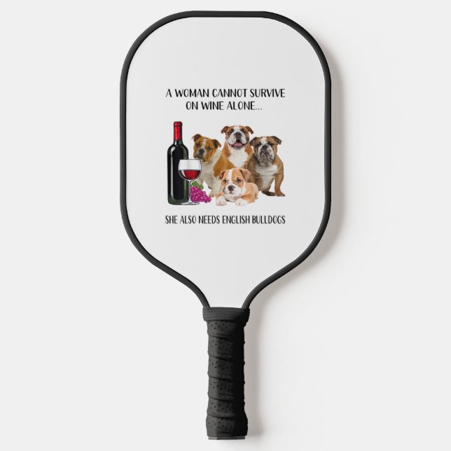 Palas De Pickleball Una Mujer No Puede Sobrevivir Solo Con El Vino En  (Anverso)