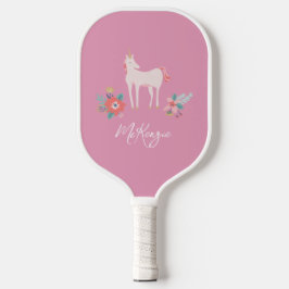 Palas De Pickleball Unicornio rosa y nombre personalizado