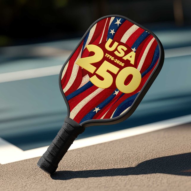 Palas De Pickleball USA 250 Years Patriotic Red White Blue with Gold (Subido por el creador)